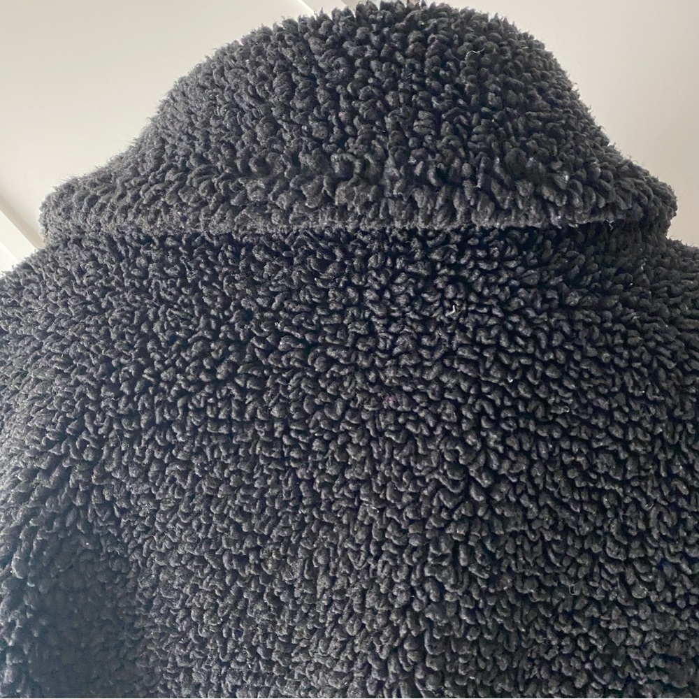 Aritzia Wilfred Free Teddy Sherpa Jacket Black XS | Cozy Zip Up Fleece Oversized - Picture 8 of 15